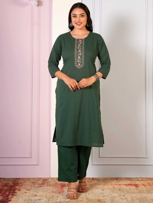 Cotton green kurta