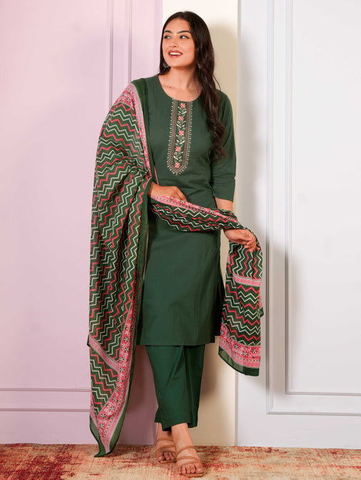 Cotton green kurta