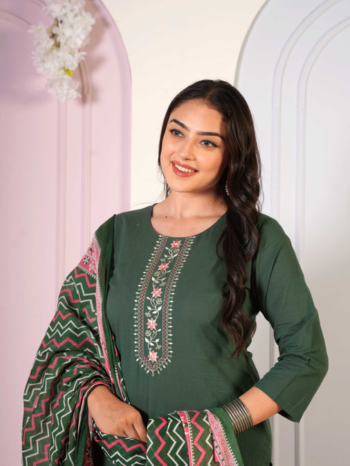 Cotton green kurta