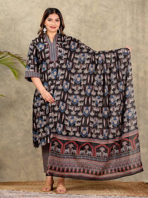 Cotton Voile Ajrakh Dupatta