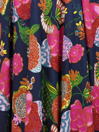 Soft Cotton Floral Anarkali Multicolor Dress