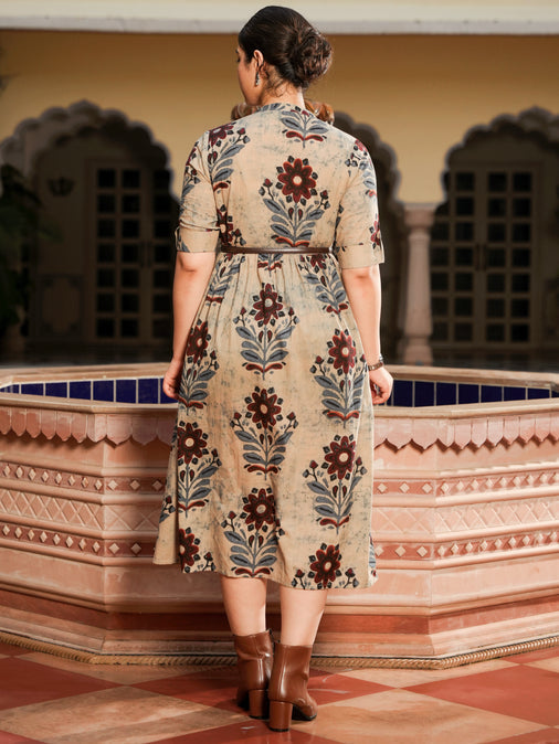 Cotton Floral grey dress