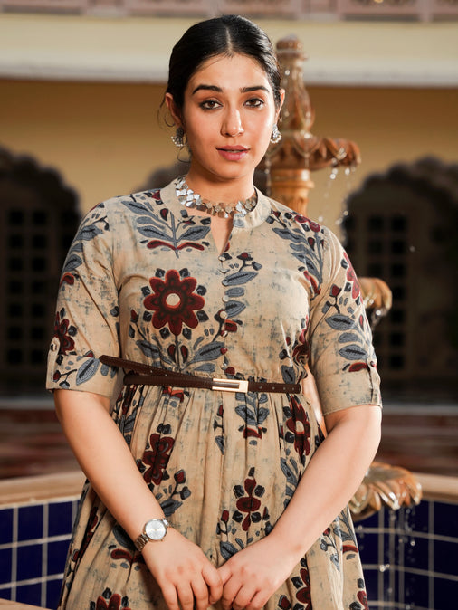 Cotton Floral grey dress