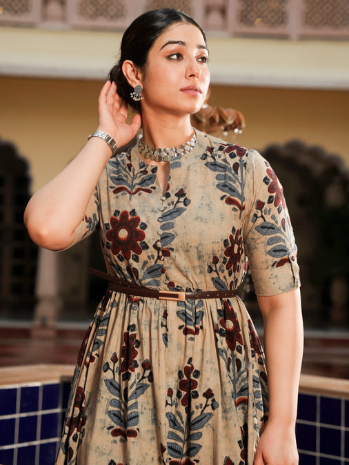 Cotton Floral grey dress