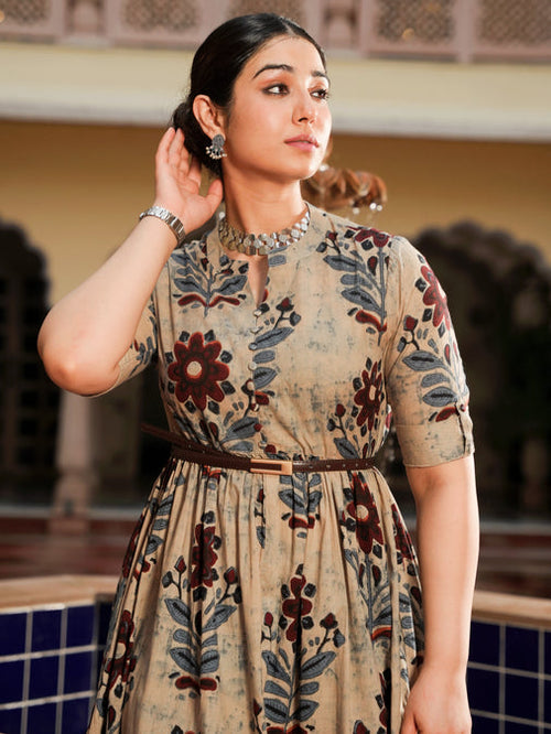 Cotton Floral grey dress